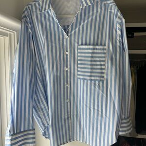 Blue and White Striped Shirt